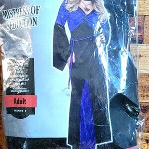 Sorceress Goth Witch Costume Purple & Black Adult Size small medium